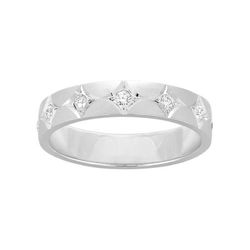 Anillo Oro Blanco 9kts Argyor-MRM 4mm (9)9K282G40D Alianza Diamante 0,24 ct