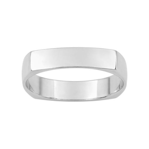 Anel de ouro branco 9kt Argyor-MRM 4mm (9)9KE40G quadrado clássico