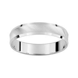 Anillo Oro Blanco 9kts Argyor-MRM 4mm (9)AR9308G40 Alianza Concava Facetada
