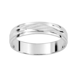 Anillo Oro Blanco 9kts Argyor-MRM 4mm (9)AR9329G40 Alianza Facetada Biseles