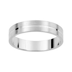 Anillo Oro Blanco 9kts Argyor-MRM 4mm (9)AR9494G40 Alianza Concava Facetada