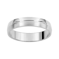 Anillo Oro Blanco 9kts Argyor-MRM 4mm (9)AR9527G40 Alianza Media Cańa Con Biseles