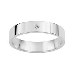 Anillo Oro Blanco 9kts Argyor-MRM 4mm (9)AR9821G40 Alianza Diamante 0,02ct