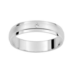 Anillo Oro Blanco 9kts Argyor-MRM 4mm (9)AR9916G40 Alianza Diamante 0,02ct