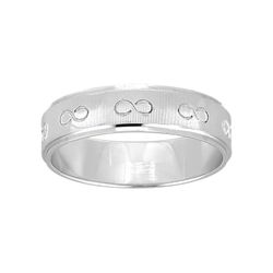 Anillo Oro Blanco 9kts Argyor-MRM 5mm (9)9K265G50 Infinito Grabado Láser