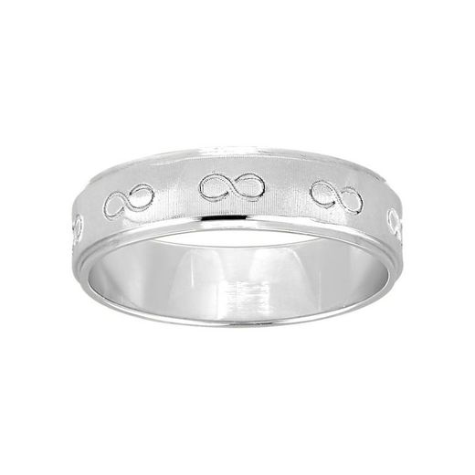 Anel de ouro branco 9kt Argyor-MRM 5 mm (9)9K265G50 Gravação a laser infinita
