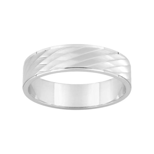 Anel de ouro branco 9kt Argyor-MRM 5mm (9)9Y206G50 Aliança Fantasia