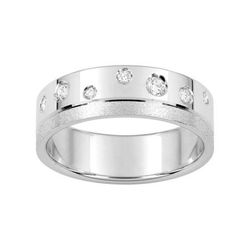 Anillo Oro Blanco 9kts Argyor-MRM 6mm (9)9K038G60D Alianza Diamante 0,13 ct