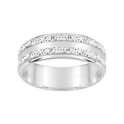 Anillo Oro Blanco 9kts Argyor-MRM 6mm (9)9K189G60 Fantasía Diamantada