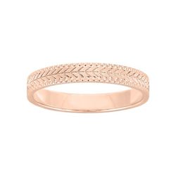 Anillo Oro Rosa 9kts Argyor-MRM 3mm (9)9K268R30 Flechas Grabado Láser Con Biseles
