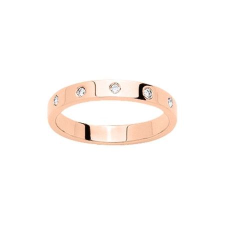 Anillo Oro Rosa 9kts Argyor-MRM 3mm (9)9KRT5R Alianza Diamante 0,05 ct
