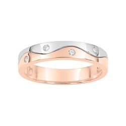 Anillo Oro Rosa Bicolor Blanco 18kts Argyor-MRM (18)35739BOR Alianza Diamantes 0,06ct