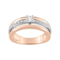 Anillo Oro Rosa Bicolor Blanco 18kts Argyor-MRM (18)PZB18YB4 Compromiso 16+1 Diamantes GH P1
