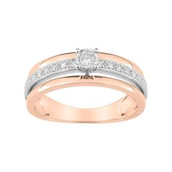 Anillo Oro Rosa Bicolor Blanco 18kts Argyor-MRM (18)PZB34YB4 Compromiso 10+1 Diamantes GH P1