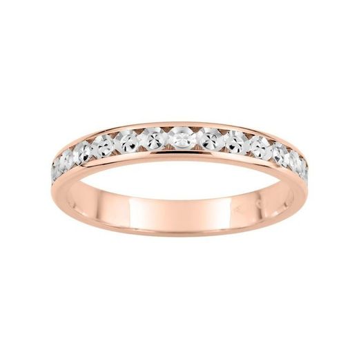 Bague en or rose bicolore blanc 18 carats avec diamants de 3 mm (18)22530R Argyor-MRM