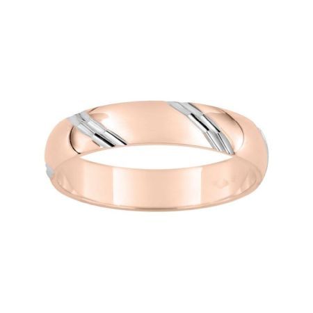 Anillo Oro Rosa Bicolor Blanco 9kts Argyor-MRM 4mm (9)9K21640R Alianza