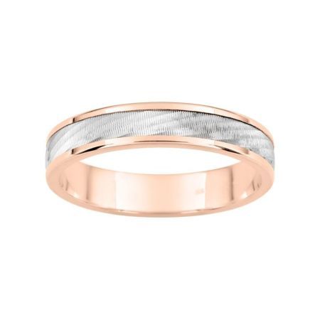 Anillo Oro Rosa Bicolor Blanco 9kts Argyor-MRM 4mm (9)9K28040R Alianza