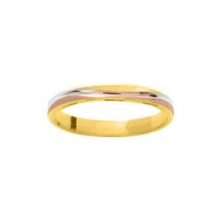 Anillo Oro Tricolor 18kts Argyor-MRM 3mm (18)T0230 Liso Con Bisel