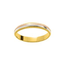 Anillo Oro Tricolor 18kts Argyor-MRM 3mm (18)T0730 Liso Con Bisel