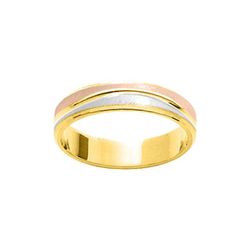Anillo Oro Tricolor 18kts Argyor-MRM 4,5mm (18)T0245 Liso Con Bisel