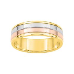 Anillo Oro Tricolor 18kts Argyor-MRM 6mm (18)MB660 Alianza Aros Múltiples