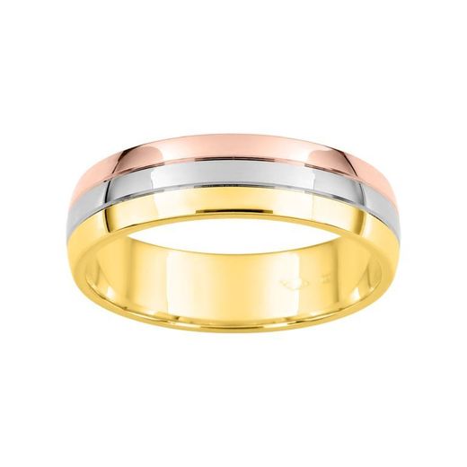 Anillo Oro Tricolor 9kts Argyor-MRM 5mm (9)9480050 Alianza Aros Multiples