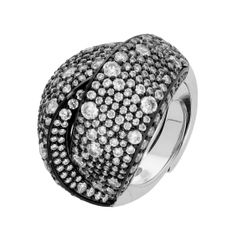 Anillo Paladio Bicolor Negro Liska Mujer AKM003AN-N Circonitas