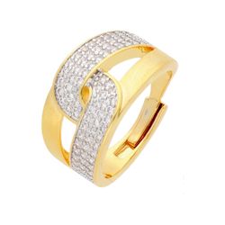 Anillo Paladio Dorado Liska Mujer AKM010AN-D Bandas Cruzadas Circonitas