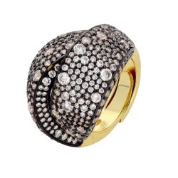 Anillo Paladio Negro Bicolor Dorado Liska Mujer AKM003AN-D Circonitas