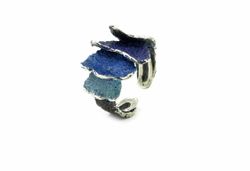 Anillo Plata 1183327XPU Azul Pequeńo