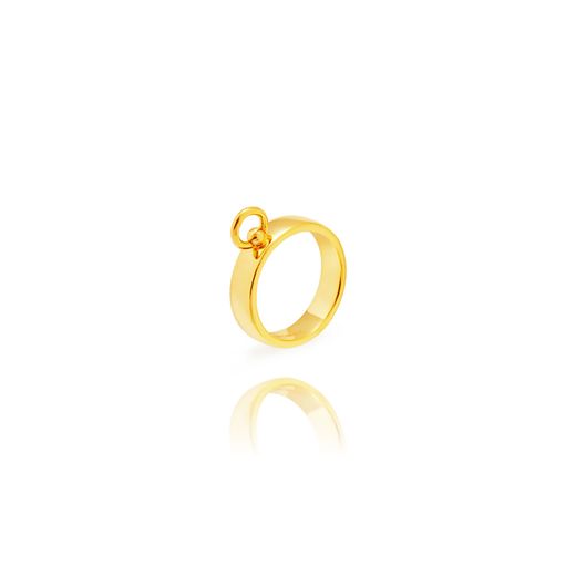 Anillo Plata Dorada 5mm ANL0321DO14 Pulido En Brillo A. Aro Central