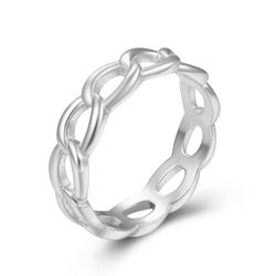 Anillo Plata 5x1,5mm ANL0268RHXX16. Eslabones En Brillo