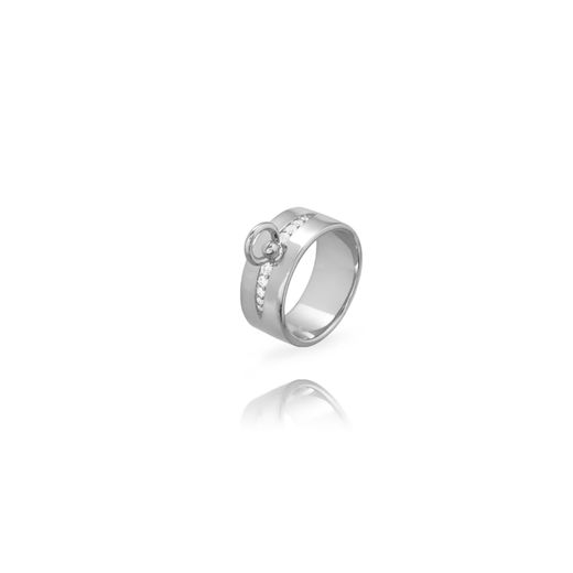 Anillo Plata 8,5mm ANZ0322RH10. Circonitas C. Aro Central