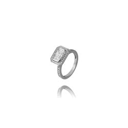 Anillo Plata 9,5x12mm ANZ0324RH10 Circonita Rectangular