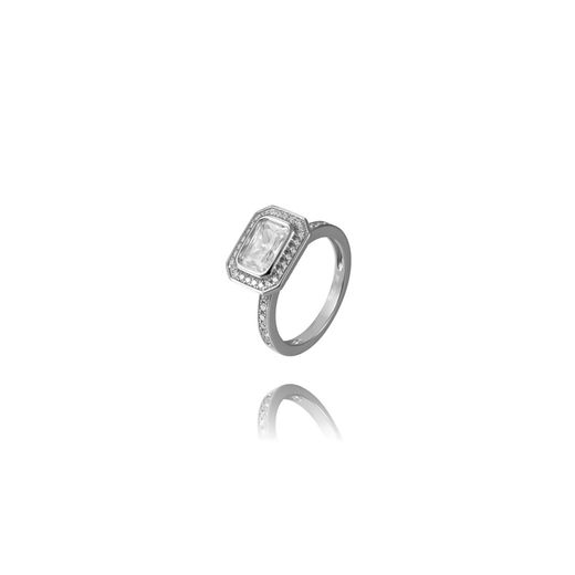 Anillo Plata 9,5x12mm ANZ0324RH10 Circonita Rectangular