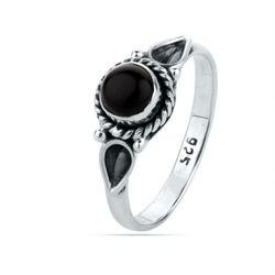 Anillo Plata ANM0097PL14OX Piedra Mineral Onix Negro