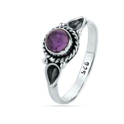 Anillo Plata ANM0097PL16AM Piedra Mineral Amatista