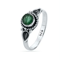 Anillo Plata ANM0097PL16OV Piedra Mineral Onix Verde