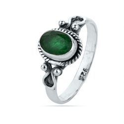 Anillo Plata ANM0098PL12OV Piedra Mineral Onix Verde