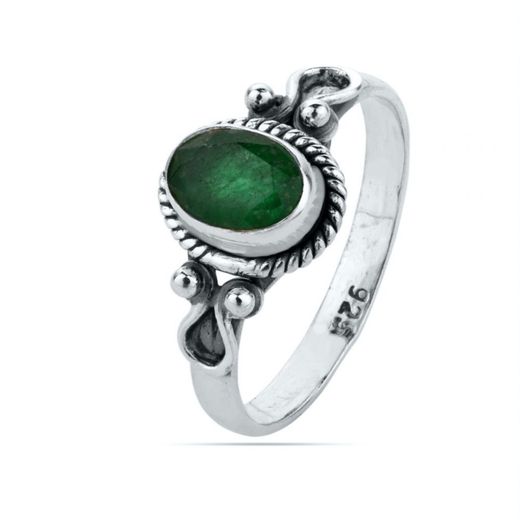 Anillo Plata ANM0098PL14OV Piedra Mineral Onix Verde