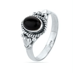 Anillo Plata ANM0099PL12OX Piedra Mineral Onix Negro