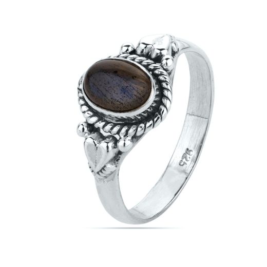 Anillo Plata ANM0099PL14LA Piedra Mineral Labradorita
