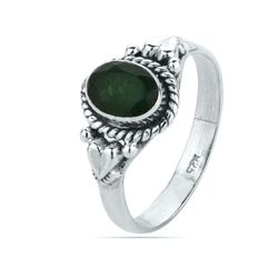 Anillo Plata ANM0099PL14OV Piedra Mineral Onix Verde