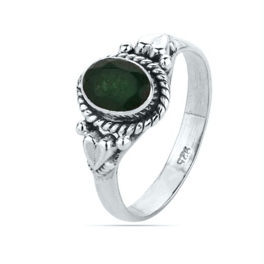 Anillo Plata ANM0099PL14OV Piedra Mineral Onix Verde