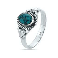Anillo Plata ANM0099PL16TU Piedra Mineral Turquesa