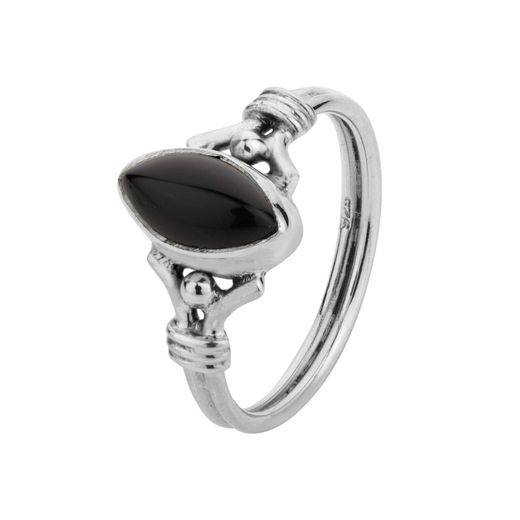 Anillo Plata ANM0100PL16OX Piedra Mineral Onix Negro
