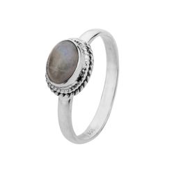 Anillo Plata ANM0102PL14PL Piedra Mineral Piedra Luna Ovalada