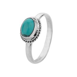 Anillo Plata ANM0102PL14TU Piedra Mineral Turquesa Ovalada