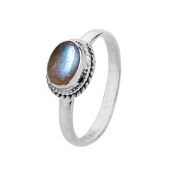 Anillo Plata ANM0102PL16LA Piedra Mineral Labradorita Ovalada