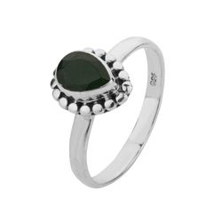 Anillo Plata ANM0103PL12OV Lágrima Piedra Mineral Onix Verde